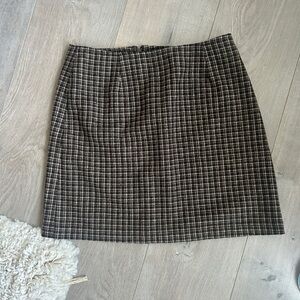J. Crew Plaid Wool Mini Skirt in Brown and Beige Size 6 🤎